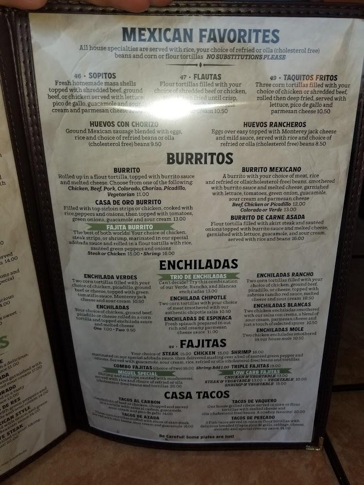 Casa De Oro Menu image 3